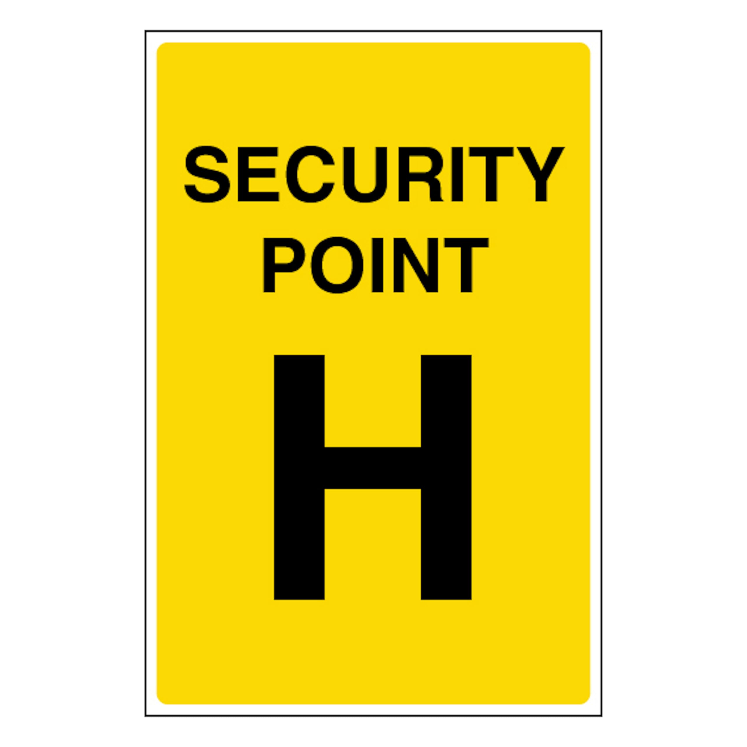 V Safety Security Point H 100 x 150 mm - 1mm Rigid Plastic