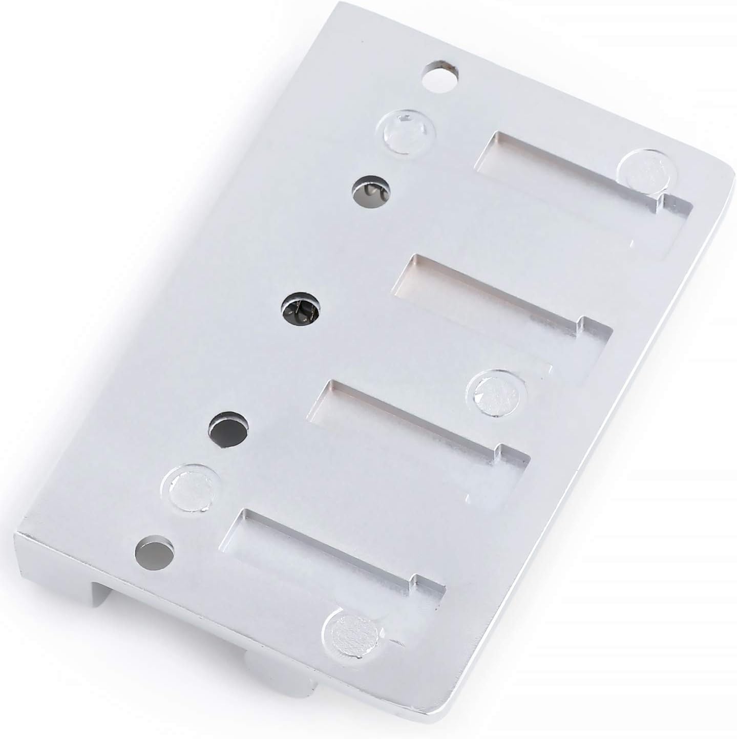 Metallor 4 String Fixed Saddle Bass Bridge Tailpiece for Electric Bass Guitar Jazz Bass or Precision Bass. (Chrome)
