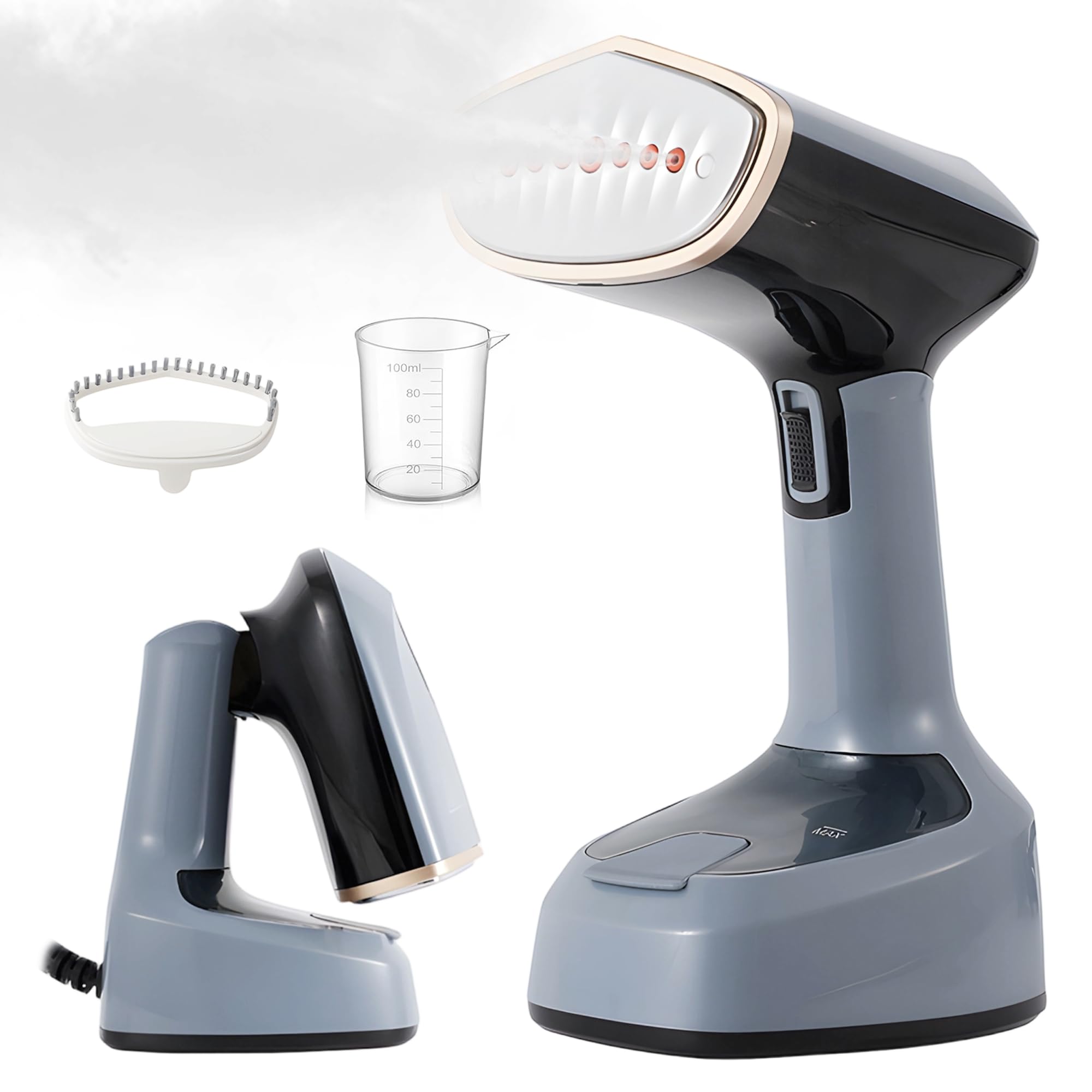 Foldable Clothes Steamer, Portable Handheld Steamer for Clothes, Fast Heat Up, Deep Wrinkle Removal, 1500W Garment Steamer with 150 ml Water Tank for Home, Office & Travel (Dark Gray)