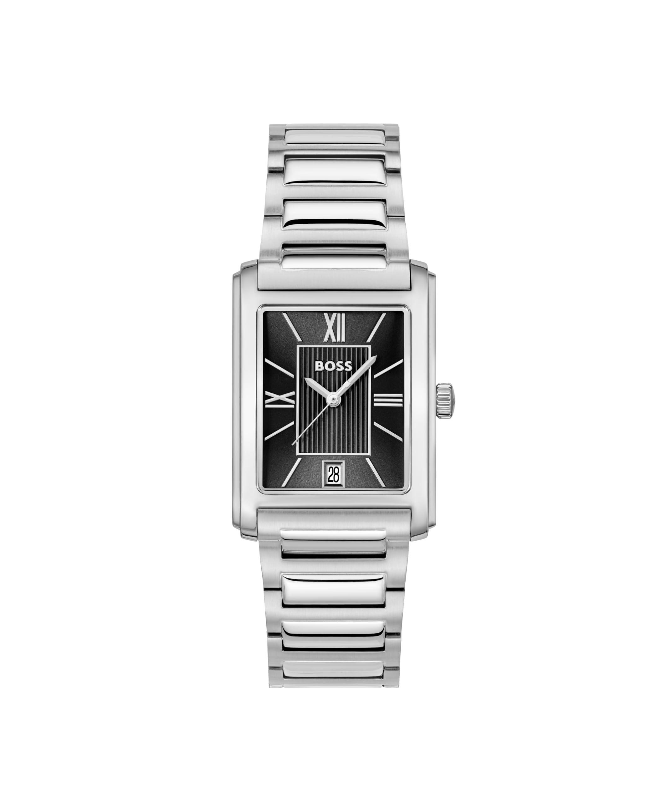 BOSS Mens Principle Black Dial Stainless Steel Bracelet Watch 1514297