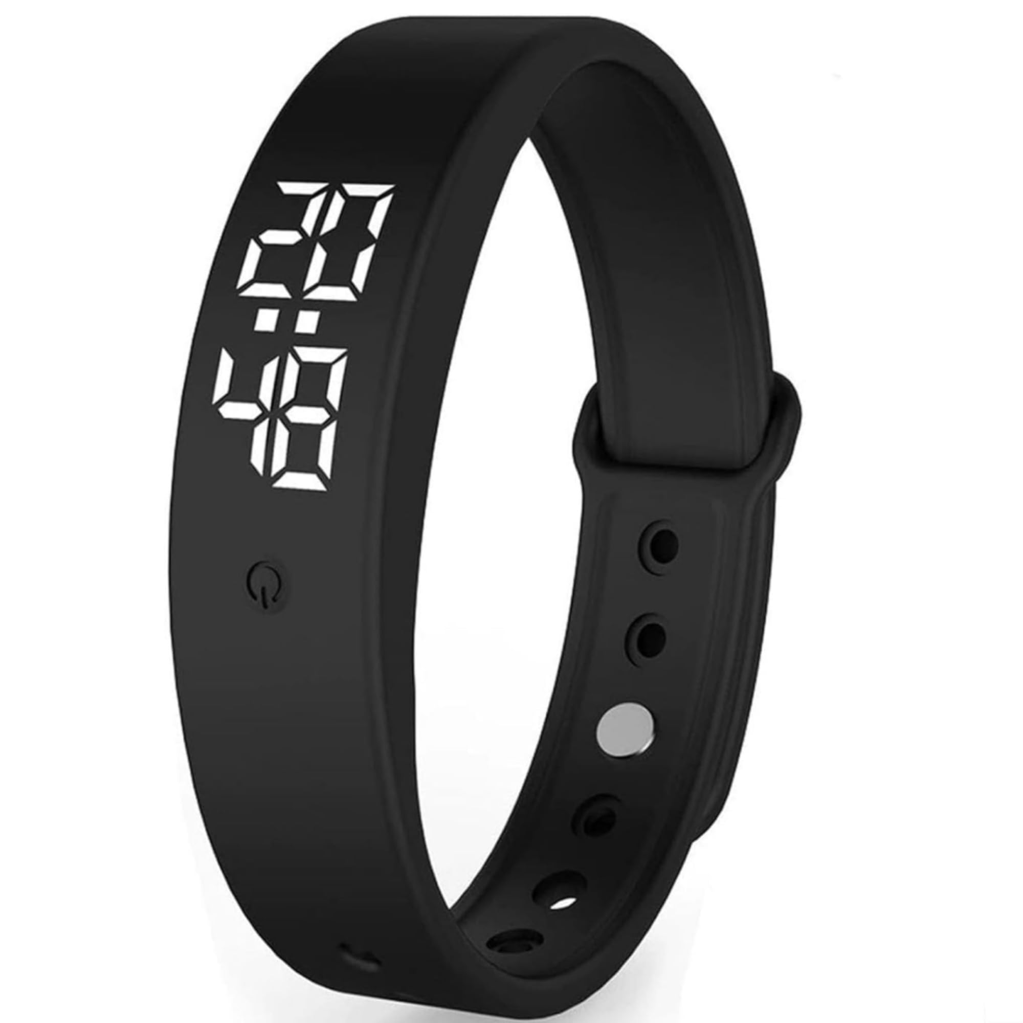 Vibrating Alarm Clock Watch for Heavy Sleepers, Waterproof Wake Up Wristband Alarm Clock for Men & Women, Wearable Vibrating Wrist Alarms for Heavy Sleepers and Silent Alarm at Home Travel (Black)
