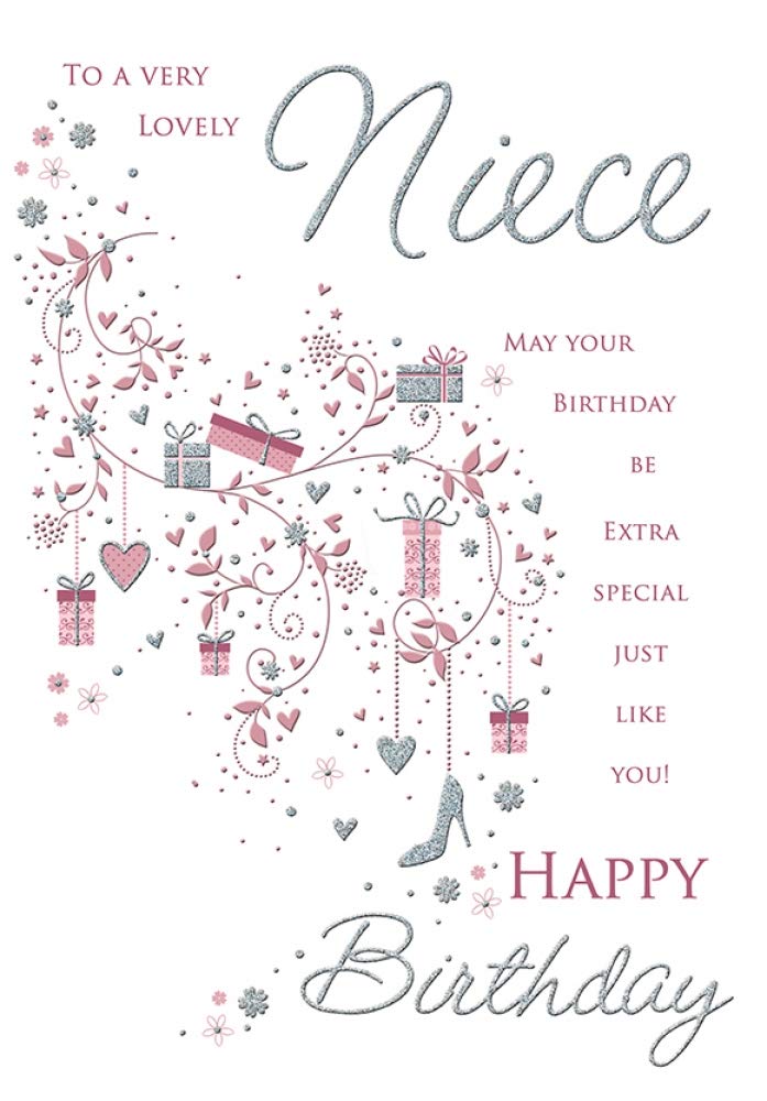 Piccadilly Greetings Contemporary Birthday Card Niece - 9 x 6 inches