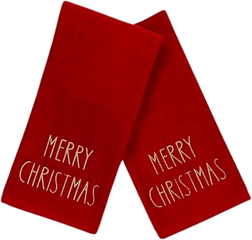 Miniatura 101 de Juego de 2 toallas de mano de baño de Navidad, color gris oscuro, 100% algodón, bordadas, diseño de copos de nieve, 16 x 25 pulgadas, toallas 24 Let