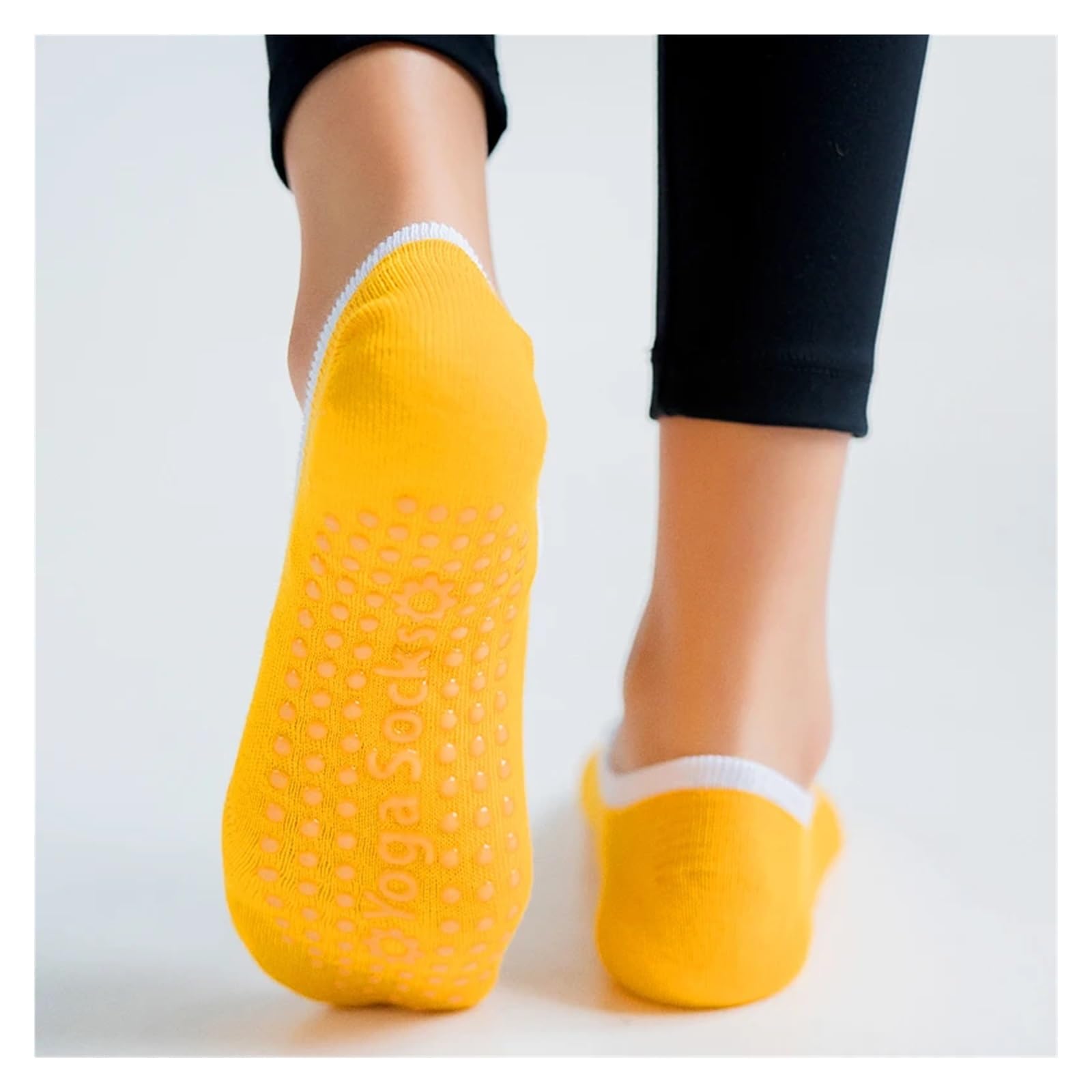 Calcetines De Yoga De Talla Grande For Mujer, Medias Antideslizantes De Silicona For Pilates, Transpirables Adecuado para Yoga, Danza, Deportes, Fitness(Oraneg)