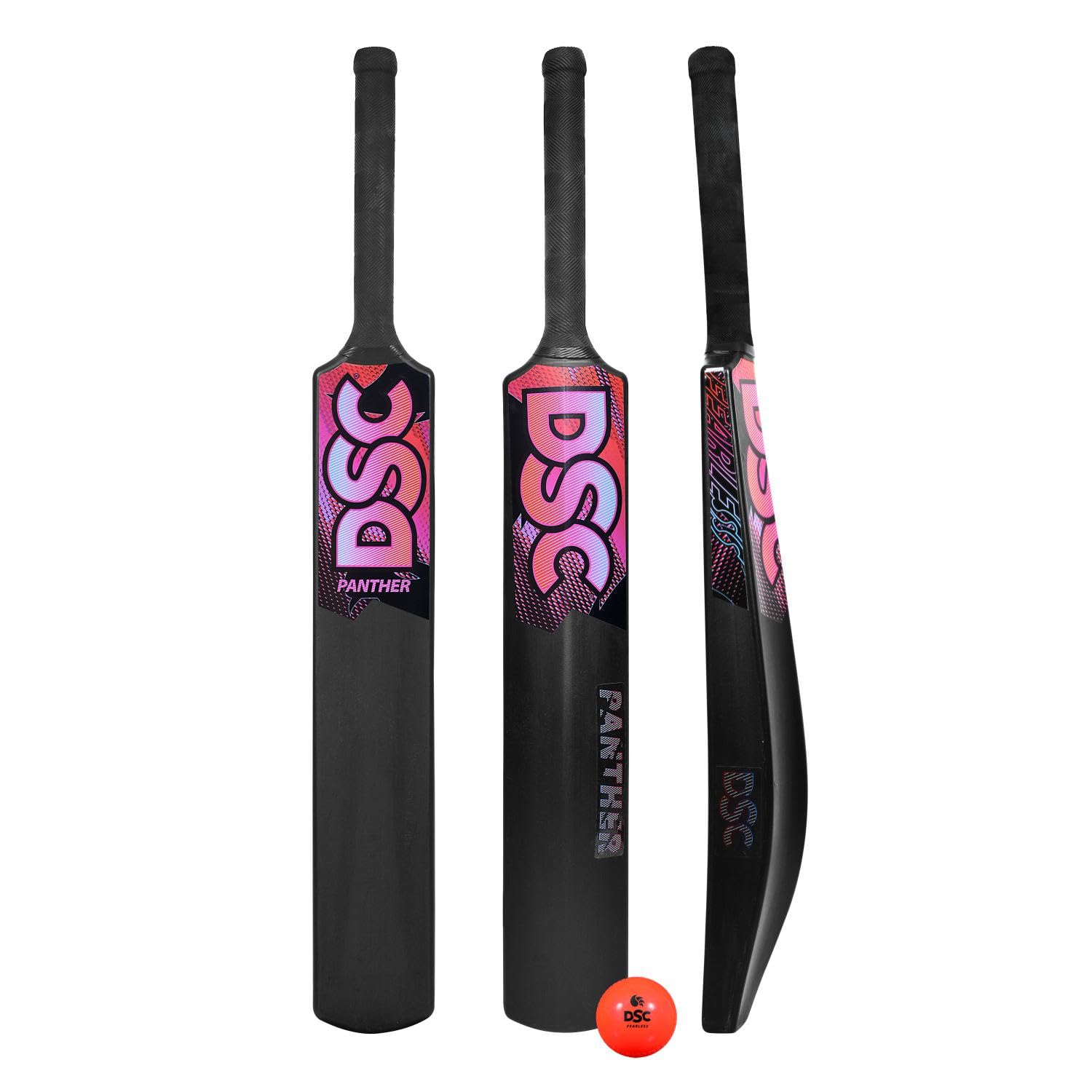 DSC Panther Plastic Cricket Bat - Ideal for Tennis and Gully/Turf Cricket bat with PVC Ball for Kids, Color-Black, Size-Full (15 Years and Above)-image-15