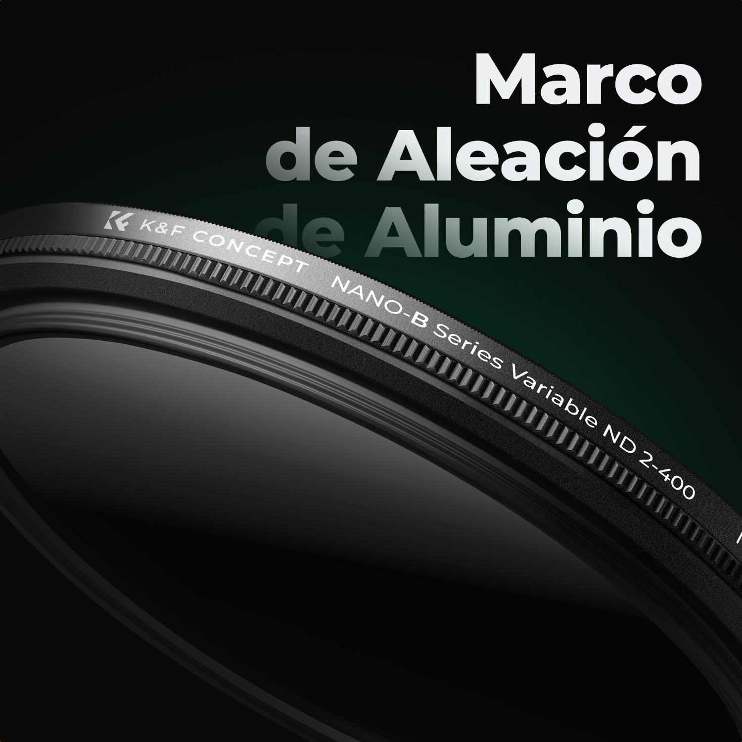 K&F CONCEPT Nano-Basic 40.5mm ND Filtro Variable ND2-400 (1-9 Stops) Filtro de Densidad Neutra Variable de Vidrio Óptico con 3 Paños de Limpieza