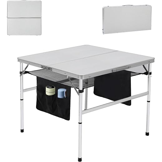 Square Picnic Folding Table + Camping Table with Cooler
