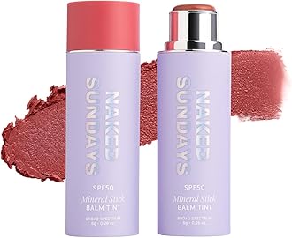 SPF 50 Glow Balm – Peptide-Infused Multi-Tasking Blush Stick for Cheeks, Lips & Eyes – Broad Spectrum Zinc Oxide Blush Sunscreen – 8g (Dusty Rose)