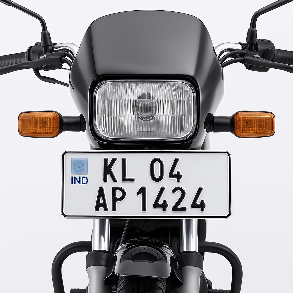 Custom Bike Number Plates - Aluminum, Radium White -4 Custom Bike Number Plates - Aluminum, Radium White -4