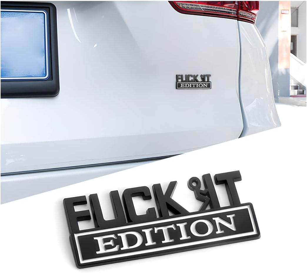 Car Fuck IT Edition Emblem, 3D Zinc Alloy Badge Sticker Decal, Car Side Rear Front Hood Trunk Door Fender Bumper Metal Sticker, Vehicle Exterior Replacement Accessories for Cars SUV