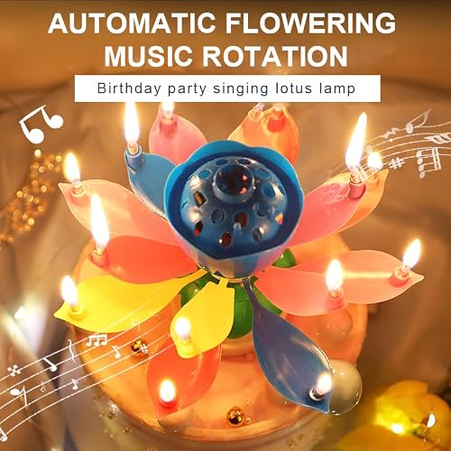Fiefrotd Curfair Lotus Candle Led Festive Electric Lotus Candles Visual Effect Solid Paraffin Unique Creative Multicolor (Double Layer, 1Pcs) #TOP4
