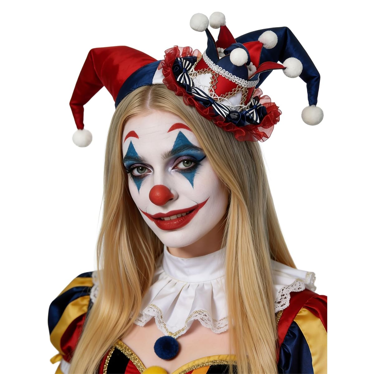 BPURB Women Circus Clown Jester Hat Lolita Crown Mini Top Hat Halloween Costume Headband Tiara for Carnival Cosplay Party โ image 1