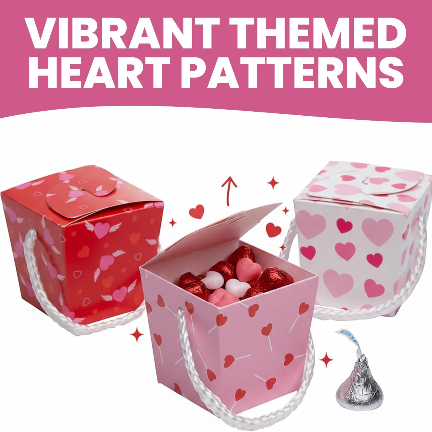 Fun Express Valentine Favor Boxes with Rope Handles - 36 Pc