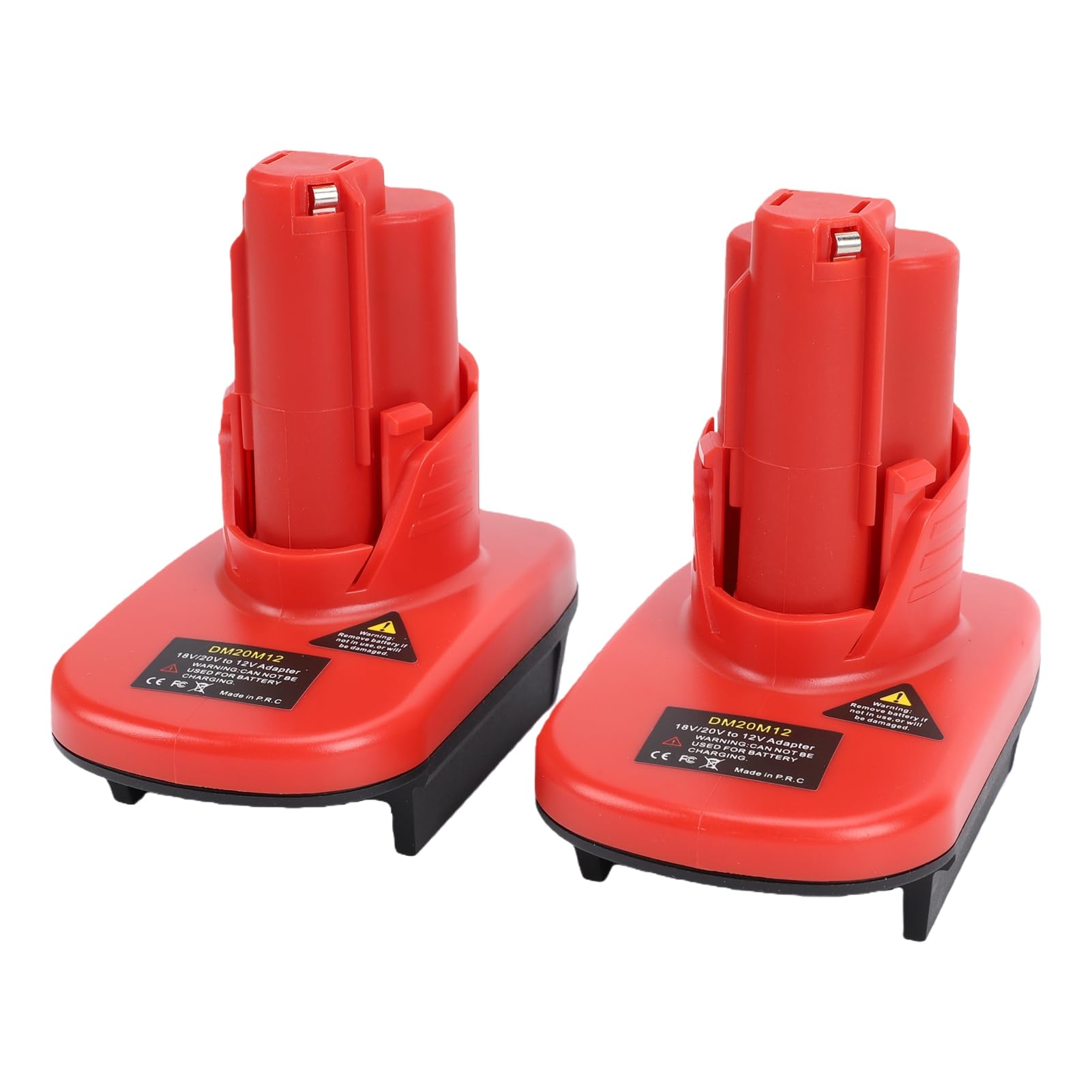 Eujgoov Adaptador de Batería 18V a 12V, 2 Paquetes, Plástico ABS Resistente, Convertidor Portátil para Herramientas Eléctricas M12, Mayor Duración