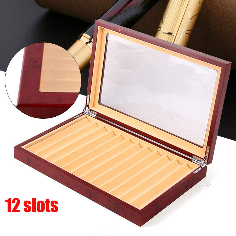 Boîte à crayons en bois avec 12 emplacements pour stylos, Pochette Stylo