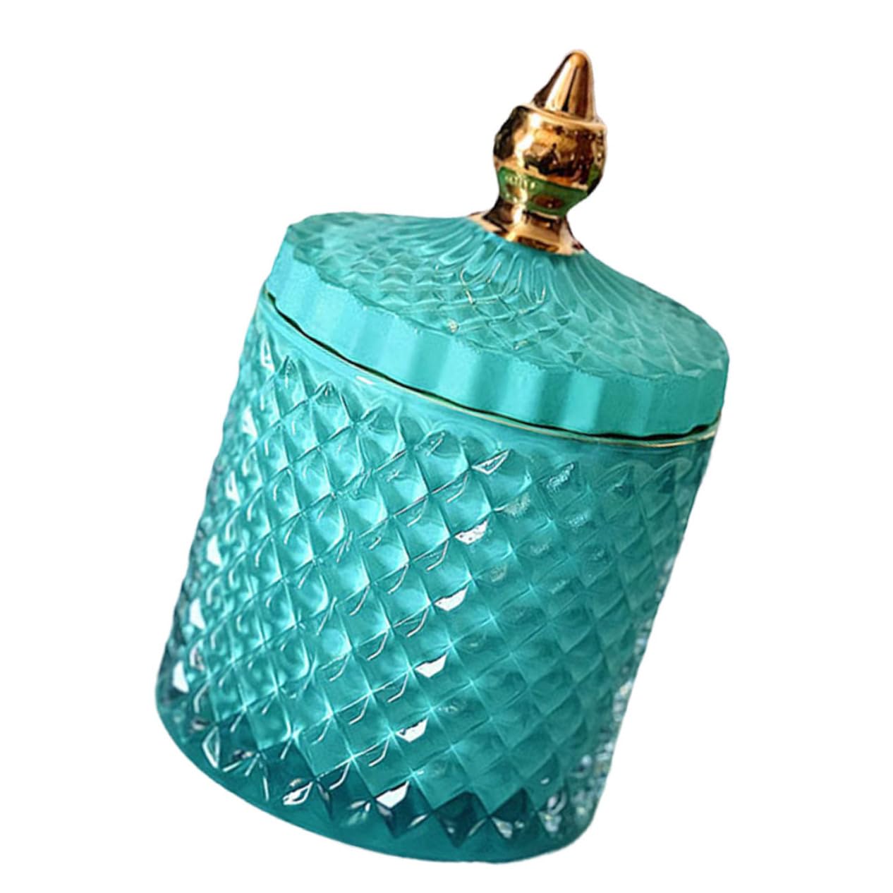 Contenant à bonbons en verre bleu pour sublimer la décoration et l'organisation de la maison