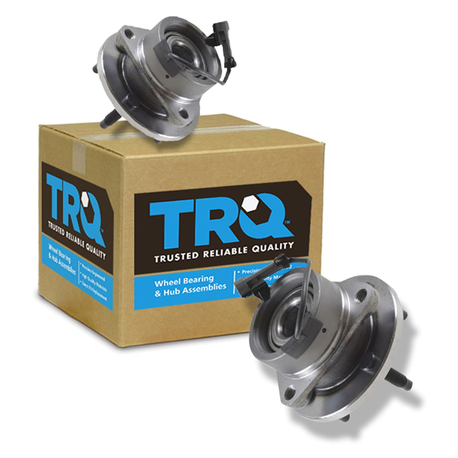 TRQ Front Left and Right Wheel Bearing and Hub Assembly Set 2 Piece