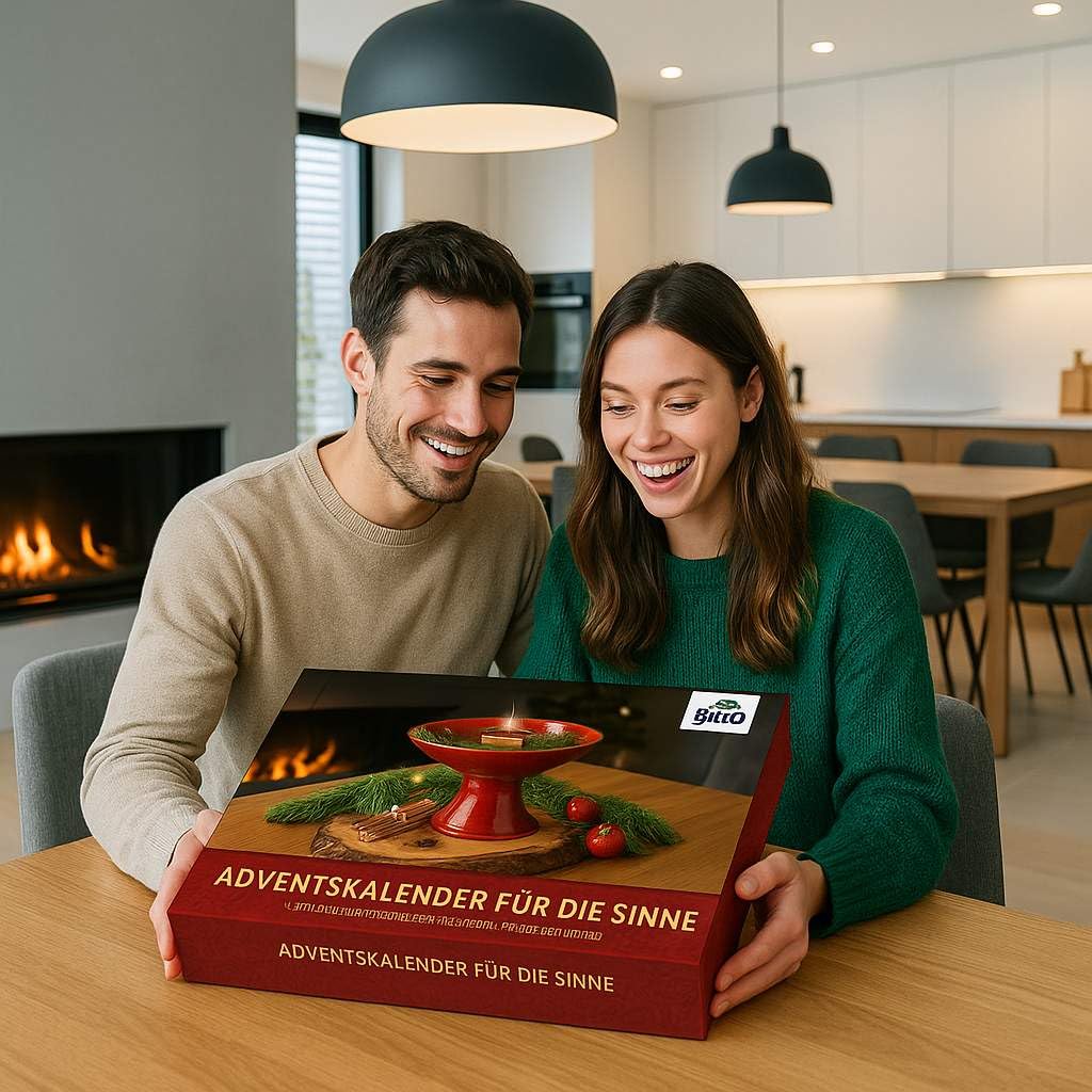 Bitto Adventskalender – 24 festliche Räucherwerke, nachhaltig & vielseitig, FSC Karton, Inlay als Anzuchtbeet