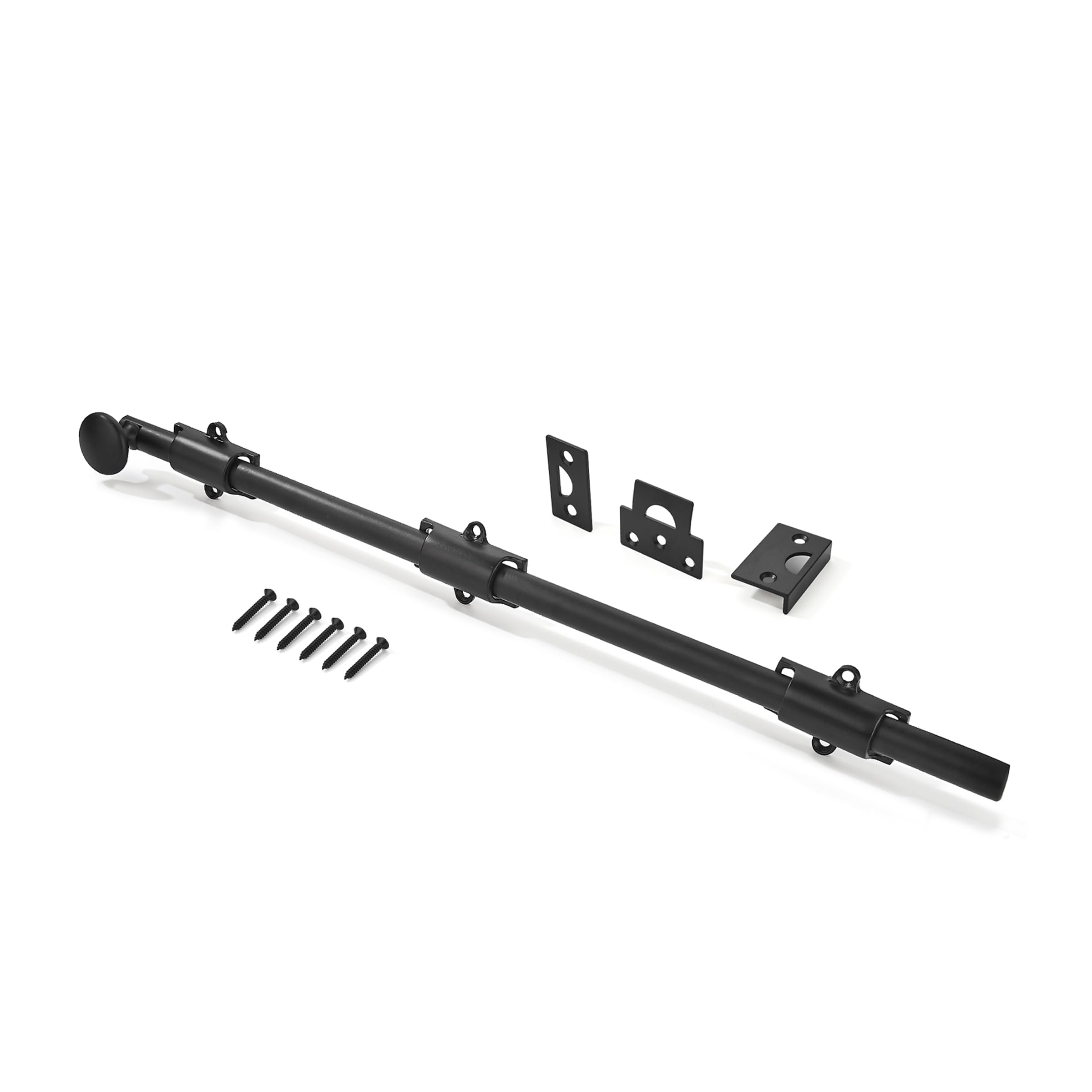 khtumeware 45,7 cm, chiavistello scorrevole in ottone massiccio nero opaco e bullone scorrevole, bullone scorrevole decorativo per finestre e porte