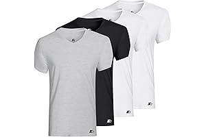 4-Pack V-Neck Undershirts for Men - Breathable, Tagless, Cotton Starter Shirts
