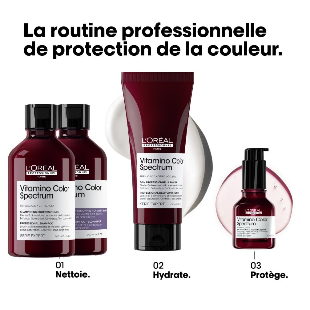 L'OREAL PROFESSIONNEL - Pour Cheveux Blonds - Anti-Reflets Jaunes - Préserve La Coloration Jusqu'À 100 Jours - Cheveux Nourris & Brillants - Vitamino Color Spectrum