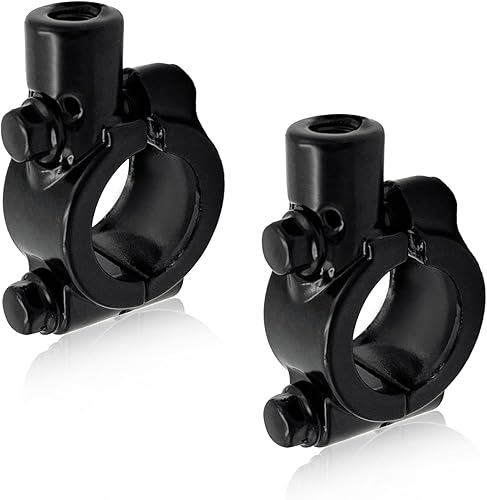 2 soportes de montaje en espejo para manillar de motocicleta, abrazadera de montaje de rosca de espejo de aluminio de 78 pulgadas, adaptador de