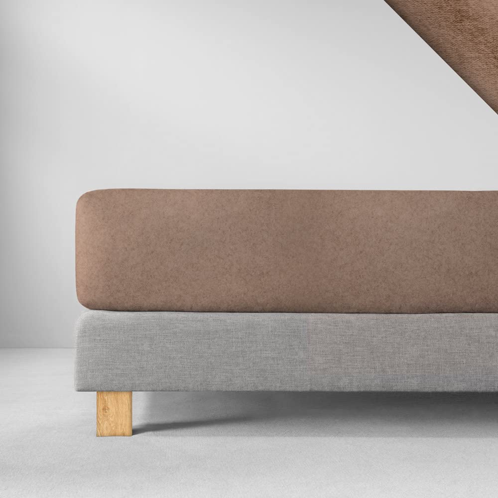 ESTELLA Spannbetttuch Samt Velours | Bahama | Frottee | 100x200 cm | passend für Matratzen 90-100 cm (Breite) x 190-200 cm (Länge) | trocknerfest und bügelfrei | 80% Baumwolle 20% Polyester