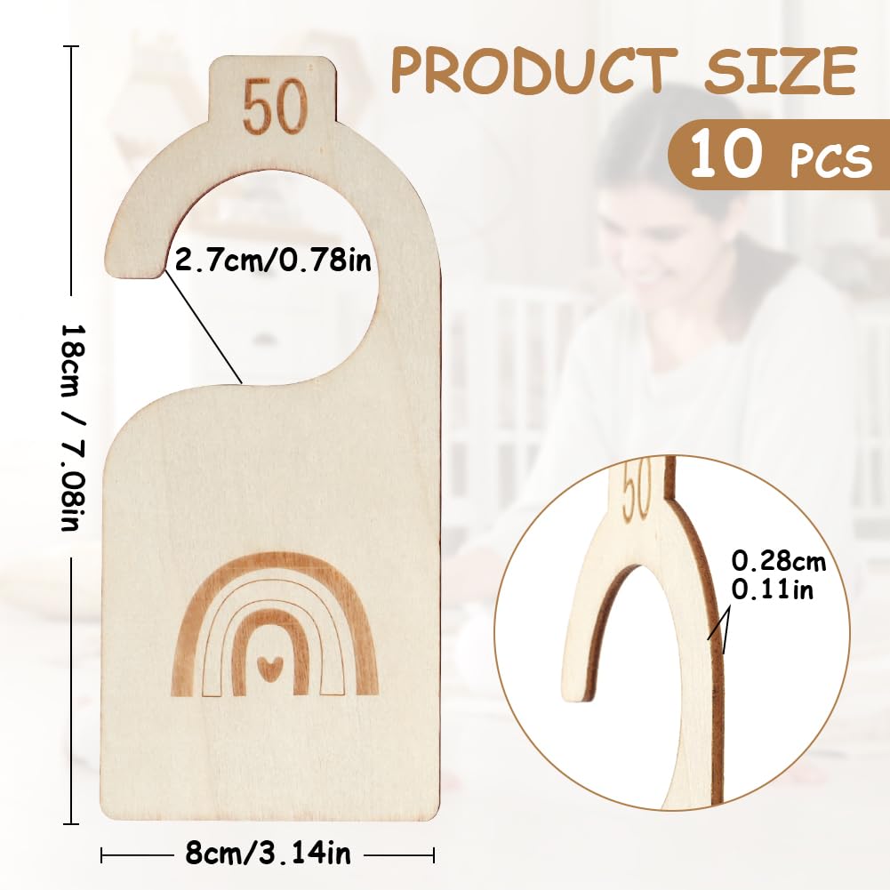 HAGOT 10 Pcs Baby Wardrobe Dividers, Cartoon Baby Wardrobe Dividers, Wood Safe Wardrobe Separators - Image 2
