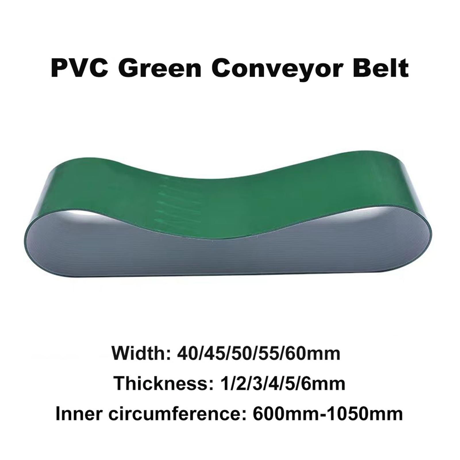 1 nastro trasportatore in PVC verde | Perimetro 850mm-950mm Larghezza 40/45/50/55/60mm(850mm,3MM THICK -1PCS_40MM)