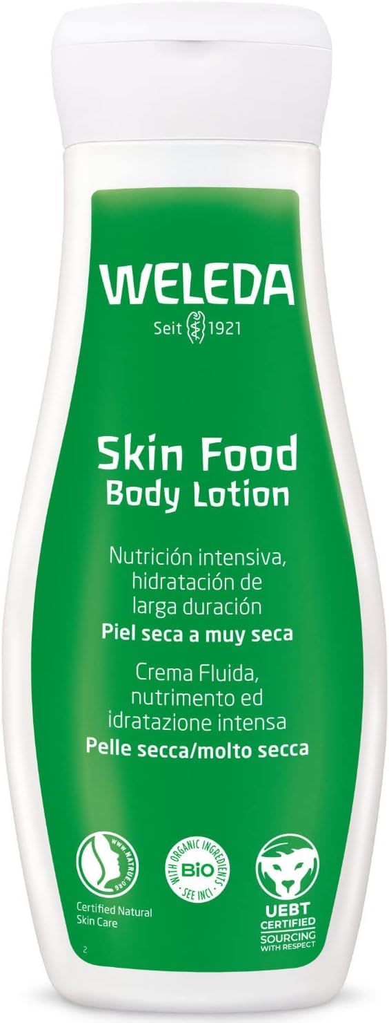 Weleda - Skin Food Body Lotion, Loción Hidratante Corporal, Nutrición Intensiva, Larga Duración, con Aceites de Semilla de Girasol, Manteca de Karité y Caléndula, para Piel Seca o Muy Seca - 200 ml