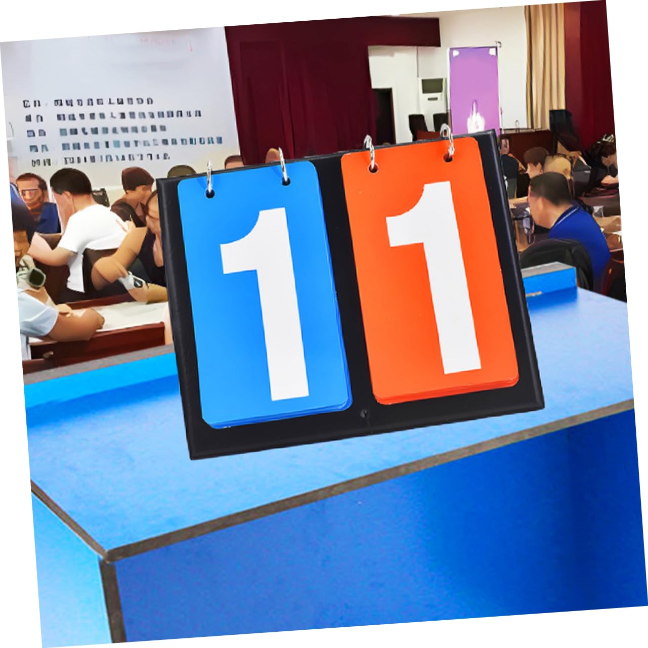 Happyyami Portable Flip Scoreboard Reusable Tabletop Scorekeeper for Sports Events Durable Design for Basketball Soccer Tennis and More Easy to Clean and Use