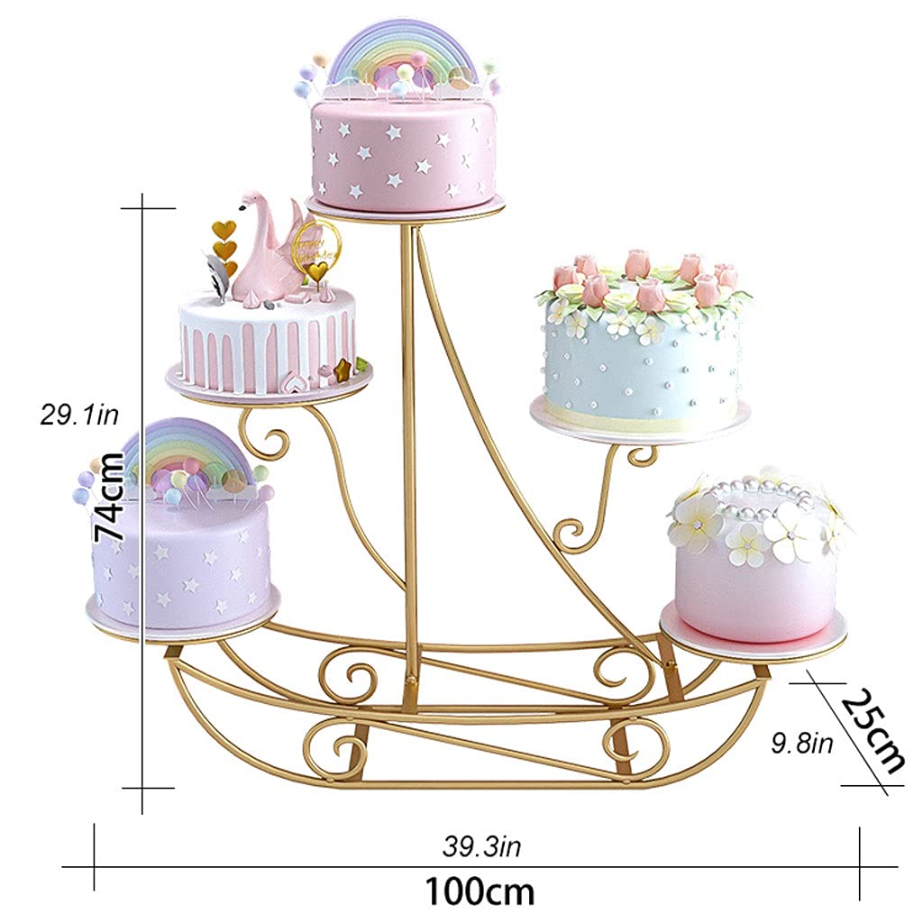 Présentoir à Gâteau Stand de gâteau multicouche en fer forgé Restaurant Gâteau de mariage Stand Stand d'anniversaire de dessert dessert Stand de la cérémonie de remise des diplômes Support à Gâteau (