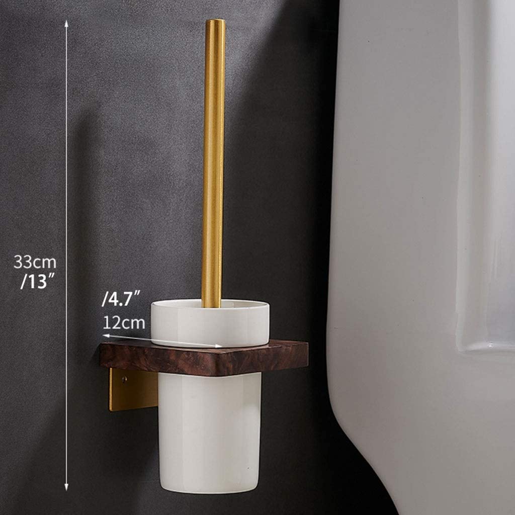 Uso Baños PúBlicos Juego De Cepillo Y Soporte para Inodoro Montado En La Pared Limpieza Madera Maciza Cerámica para para Higiénico Apto Mayoría Inodoros