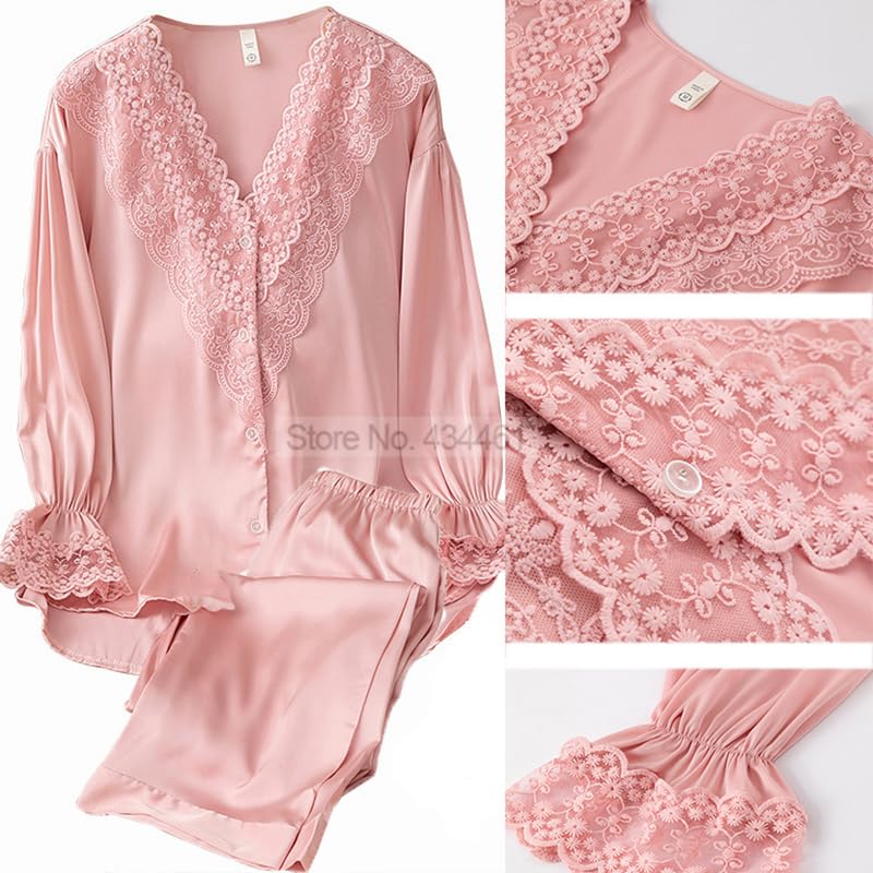 Pijamas de Seda para Mujer, Pijamas de satén for Mujer, Pijamas retales, Traje Dormir