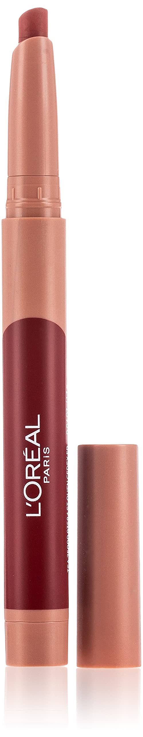L'Oreal Paris Make-up Designer - Pintalabios Matte Crayón 112 Spice Of Life permanente, rojo vino - 22 ml