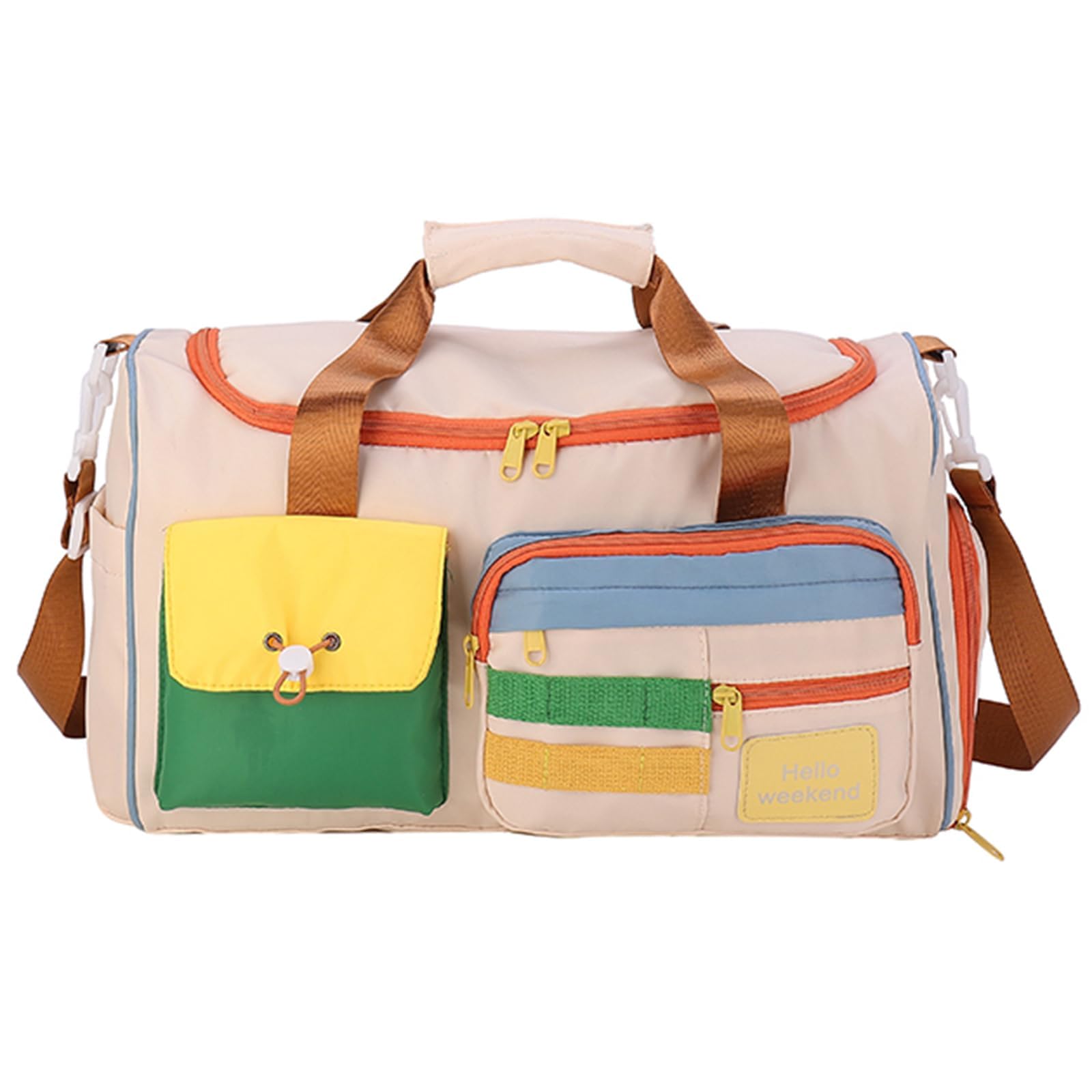 Small Gym Bag for Women, Travel Duffle Bag Carry On Weekender Bag with Shoe Compartment, Z4#Beige, Gym Bag&toiletry Bag
