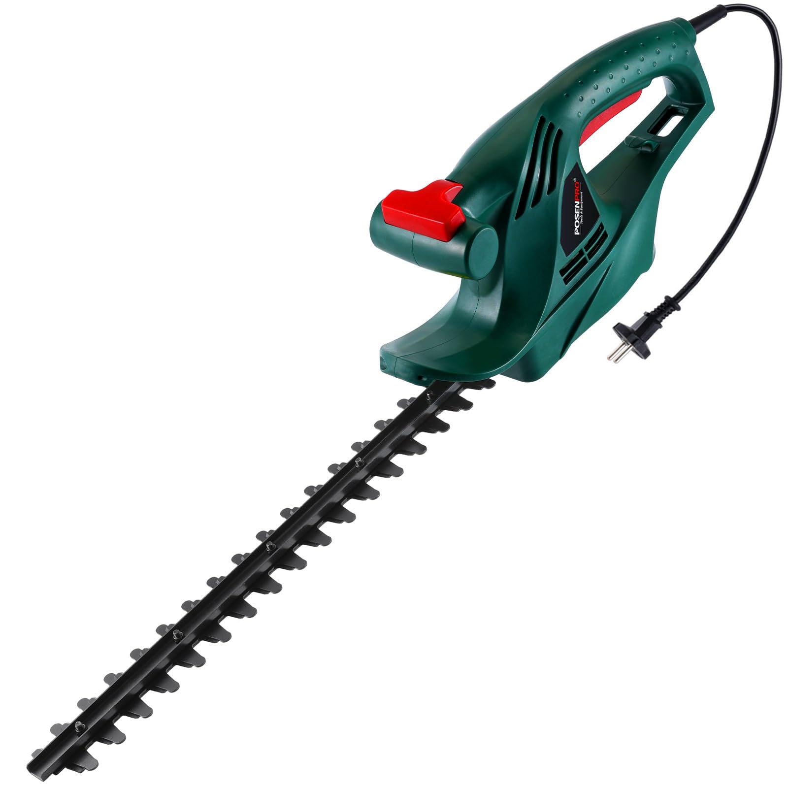 POSENPRO Cortasetos Eléctrico 450 W, Recortasetos eléctrico con Cable, Tijeras Cortasetos eléctrico, Longitud de la Cuchilla de 45 cm, Espacio Entre Dientes de 16 mm, Peso 2,0 Kg
