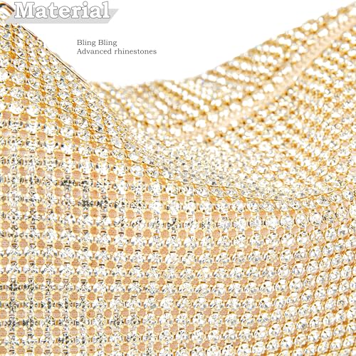 Image of BBTT.ful Rhinestone Evening Handbags Sparkling Crystal Purse Daily Casual Shoulder Bag