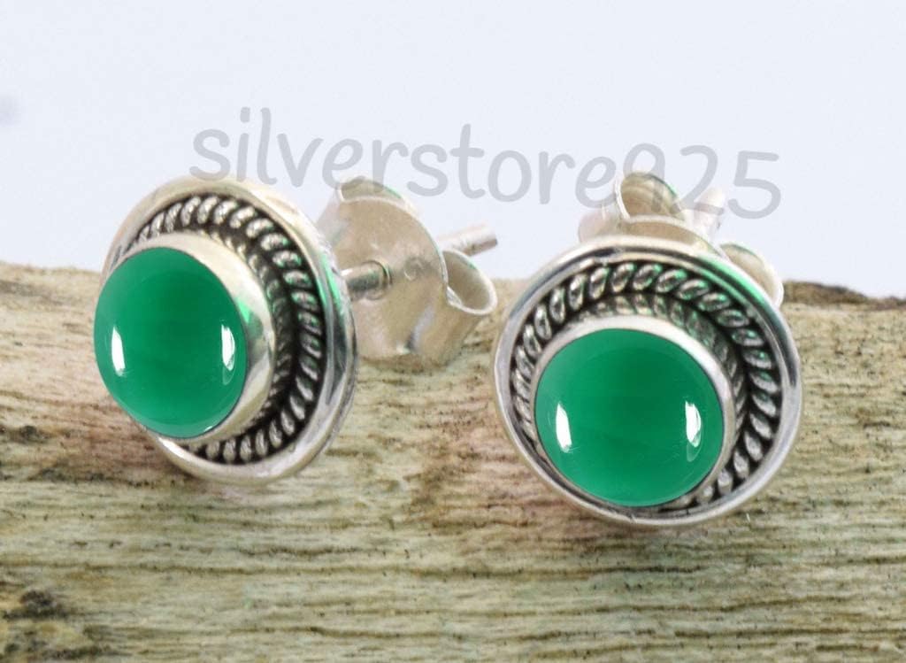 Gemstone Stud Post Earrings, Handmade 925 Sterling Silver Natural Gemstone Stud Earrings For Women Girls - Image 3