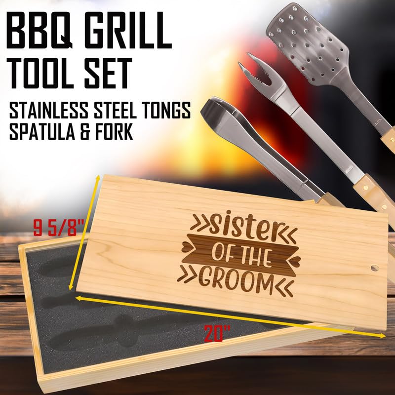 Set para Parrilla con Espátula, Pinzas y Tenedor en Acero Inoxidable miniatura 3