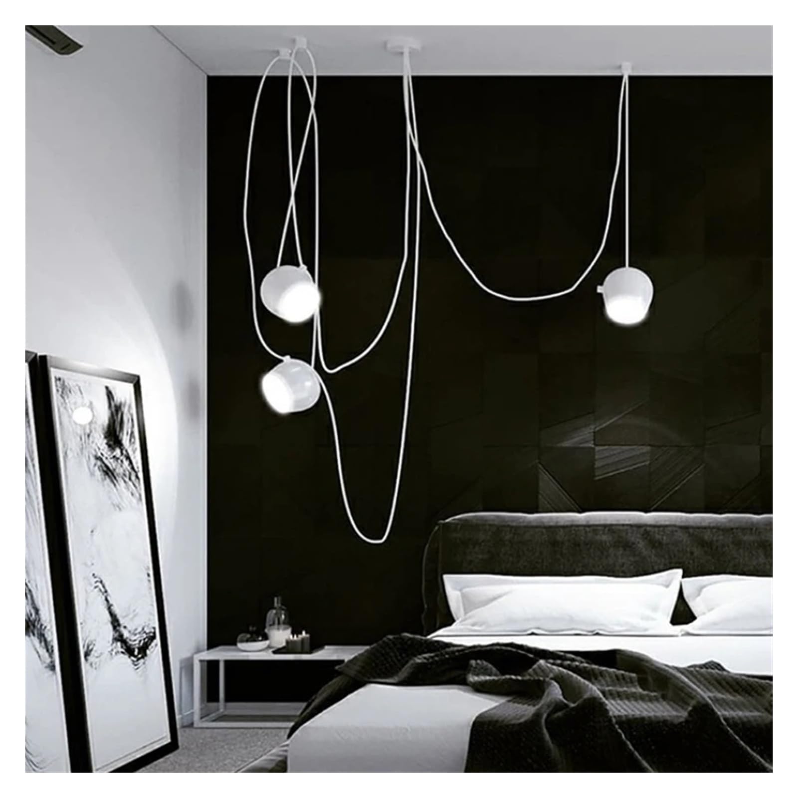 Générique Lustres, Nordique 3 têtes E27 plafond lustre suspension lampe moderne salle à manger barre chambre restaurant cuisine éclairage lampes(White)