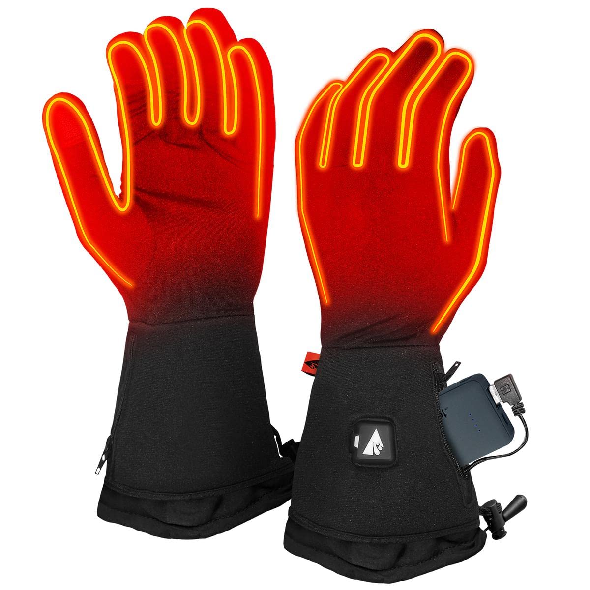 ActionHeat 5V Rechargeable Heated Glove Liners for Men, Battery Heated Gloves w/ 3-Heat Settings, Touch-Control S/M
