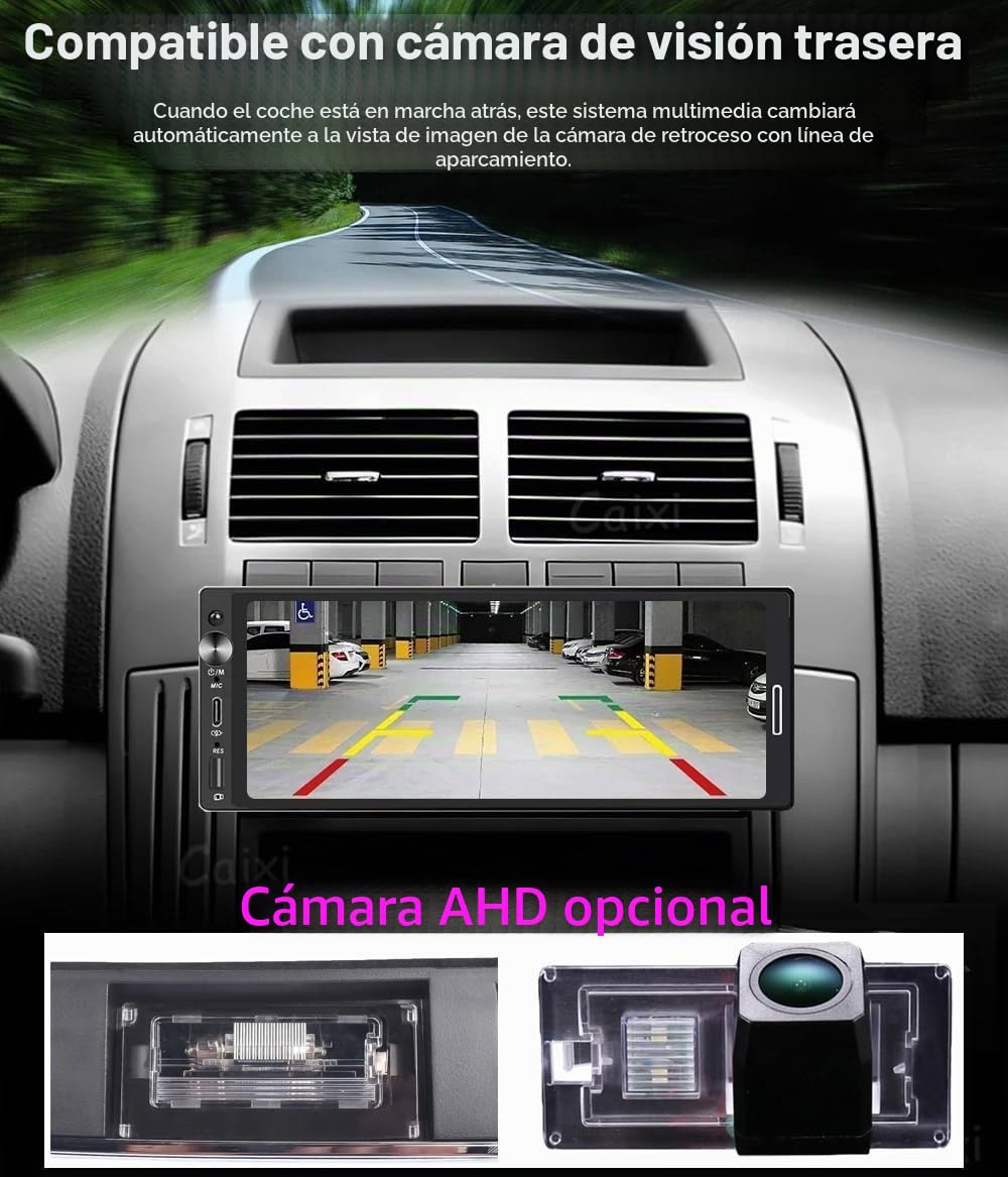 Radio de coche CarPlay para Mini Cooper S R50 R52 R53 CD53 Cabrio GP/Seven/Park Lane, Radio de coche con pantalla HD de 6.9 pulgadas, CarPlay inalámbrico, Android Auto, GPS, Wi-Fi, USB, Bluetooth, FM