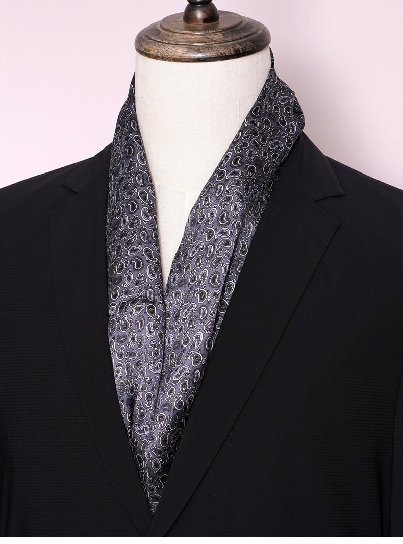 Foulard en Soie Vintage pour Homme, 100% Pure, Motif Classique, Double Couche, imprimé Gentleman