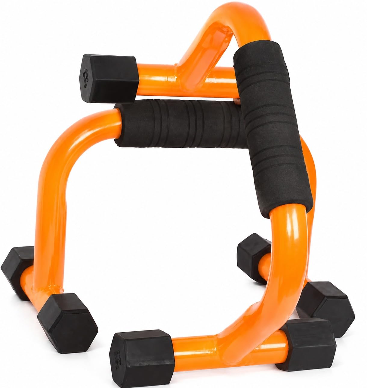 Ergonomic Push Up Stand for Home & Gym, Portable Anti-Skid Push Up Bars with Soft Grip Handles for Upper Body Fitness Training Equipment, Orange-image-5