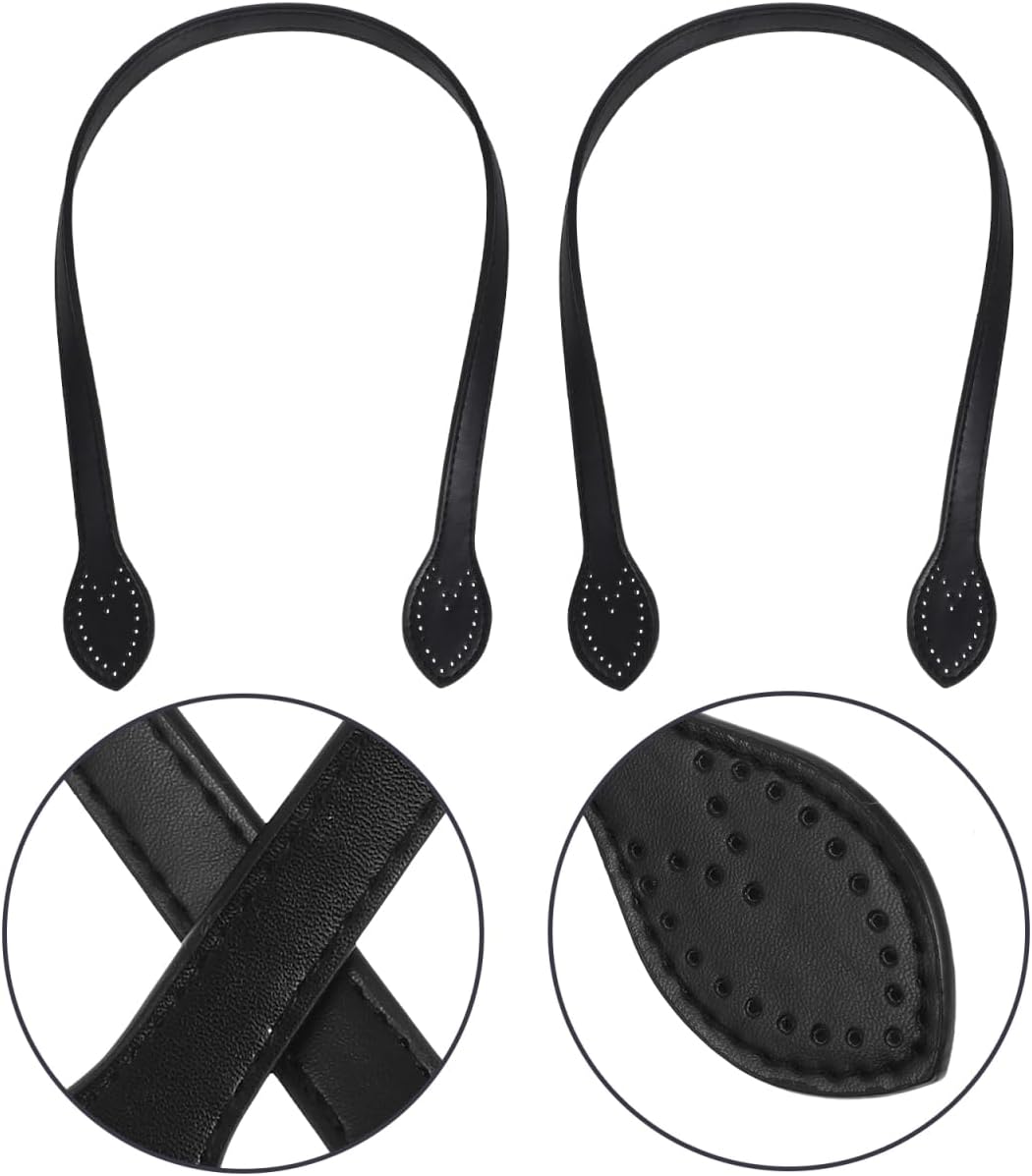 SUPVOX 2pcs 24 Leather Purses Straps Leather Bag Handles Replacement Purse Straps Handbag Bag Wallet Straps (Black) - Image 5