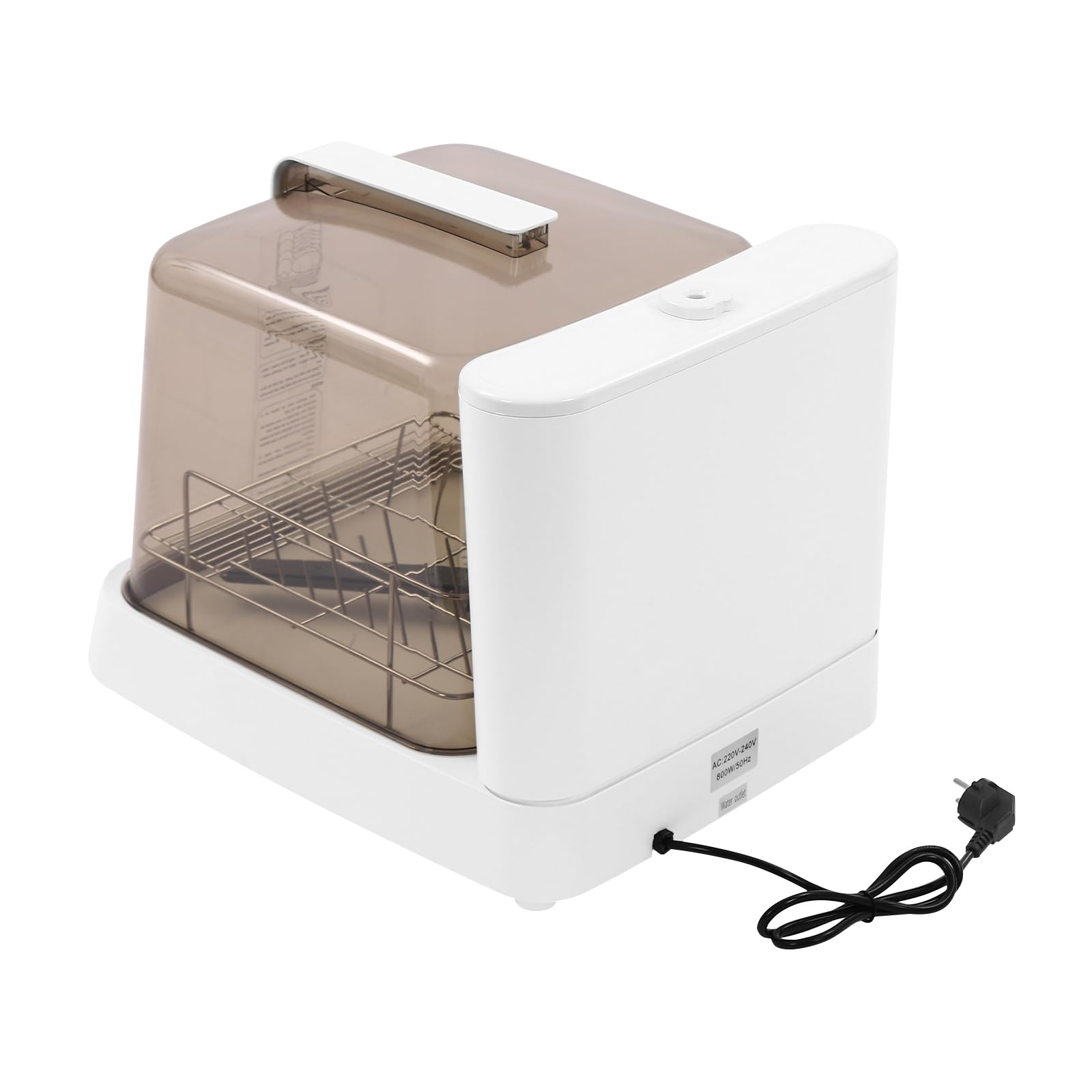 Mini lavastoviglie autoportante, piccola lavastoviglie da tavolo con /senza collegamento dell'acqua, serbatoio dell'acqua da 6 l, lavabile per campeggio, camper, barche, dormitori