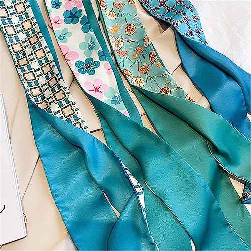 QTMY 4 Pack Purse Scarf for Bags Silk Head Scarf for Hair Handbag Women Scarfs Band Hair Neck Scarves Fashion Gifts,082