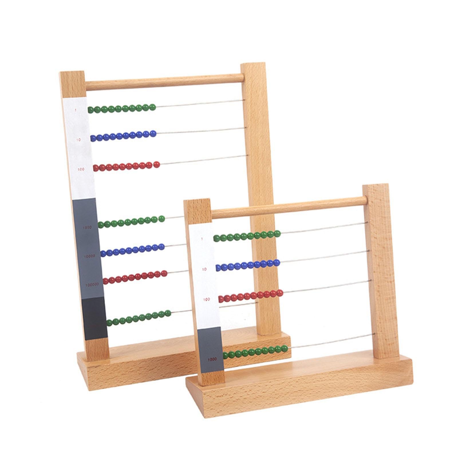 Boulier En Bois, Jouet D'apprentissage Des Mathématiques pour Enfants D'âge Préscolaire, Petit Cadre à Perles En Bois pour Le Développement Pr, 23,5 cm x 7 cm x 33,5 cm