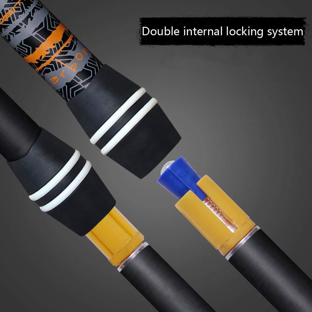 Poignée télescopique Ergonomique réglable avec système Anti-Choc à Verrouillage Rapide Bâtons de randonnée pour randonnée, Trekking, Camping, Voyage, 2 pièces